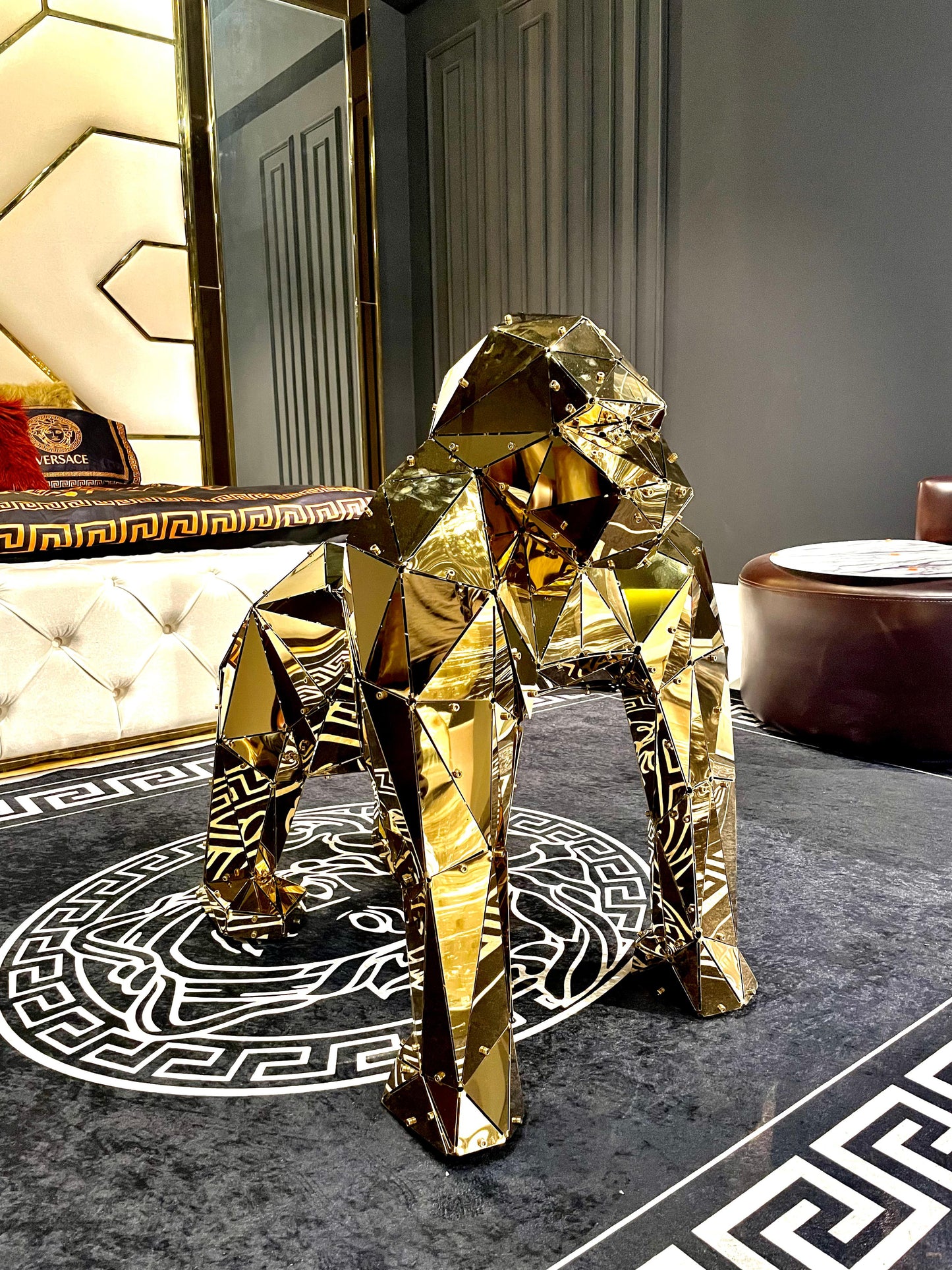 Titanium Gorilla Sculpture — Limited Mirror Edition