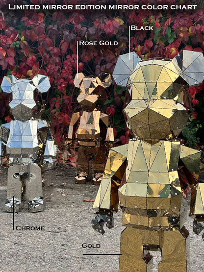 Titanium King Kong Limited Mirror Edition color chart: chrome, rose gold, gold and black mirror finishes